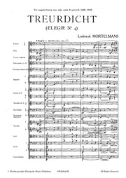Mortelmans - Treurdicht - Elegie nr. 4 (Full Score) - OR4646AEM