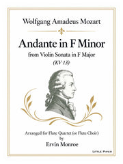 Mozart (arr. Monroe) - Andante in F Minor for Flute Quartet (or Flute Choir) - 4F-M1
