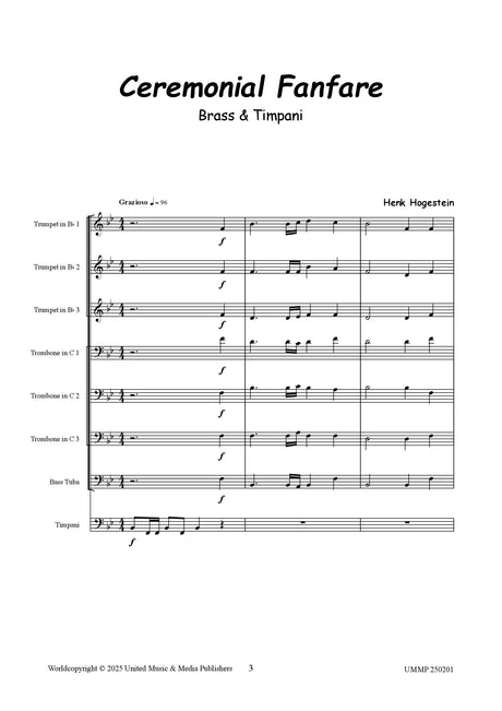 Hogestein - Ceremonial Fanfare for Brass Ensemble - BRE250201UMMP