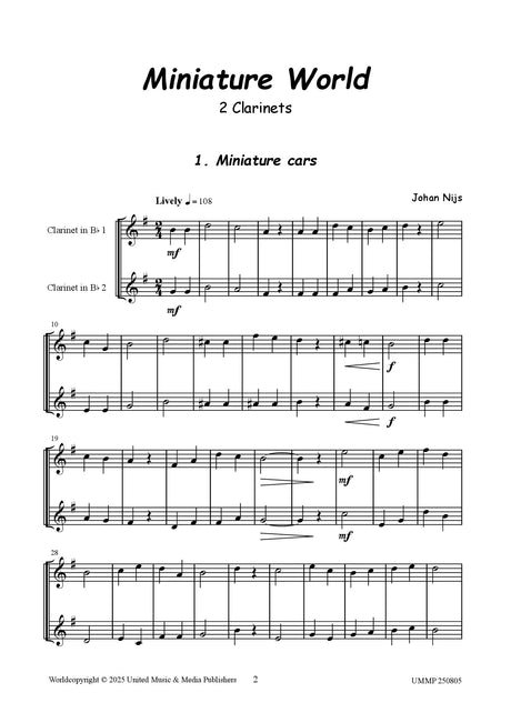 Nijs - Miniature World for Two Clarinets - CD250805UMMP