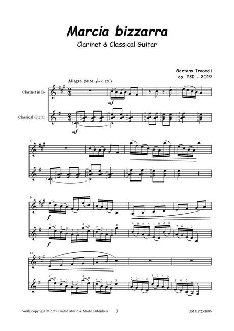 Troccoli - Marcia Bizzarra for Clarinet and Guitar - CG251006UMMP