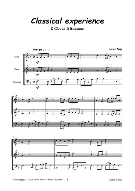 Nijs - Classical Experience for Two Oboes and Bassoon - CM250803UMMP
