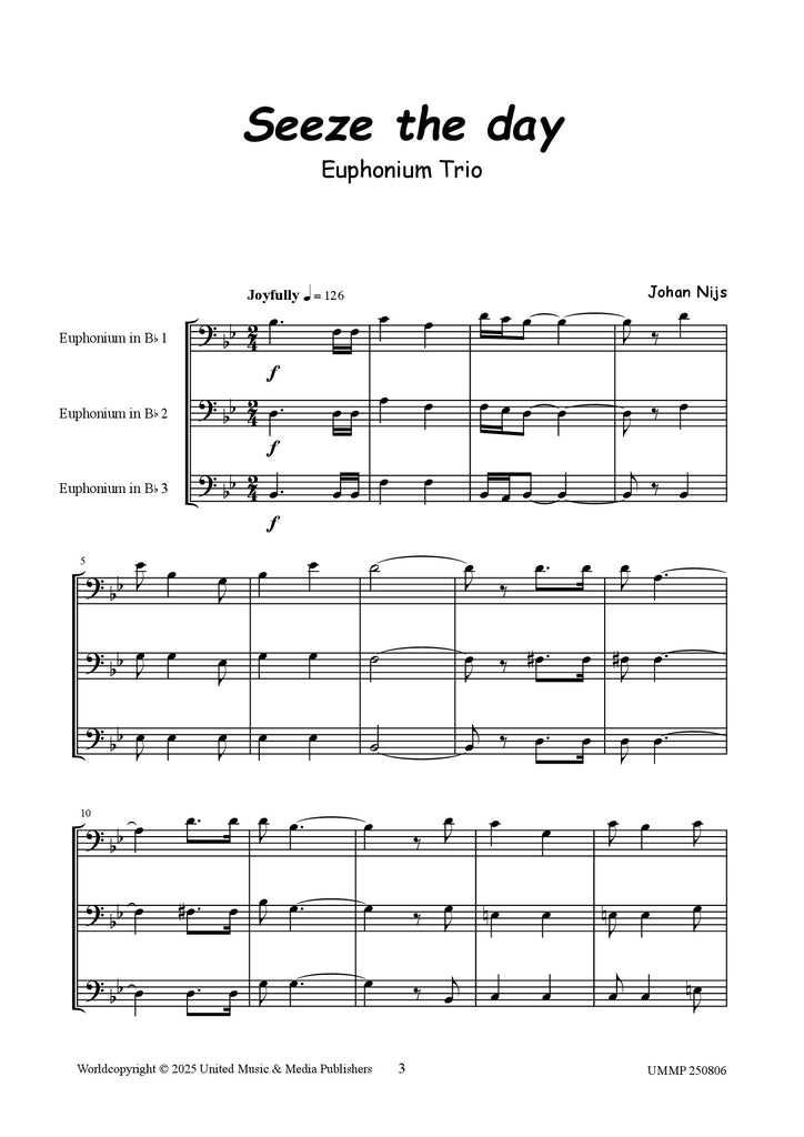 Nijs - Seeze The Day for Three Euphoniums - CM250806UMMP