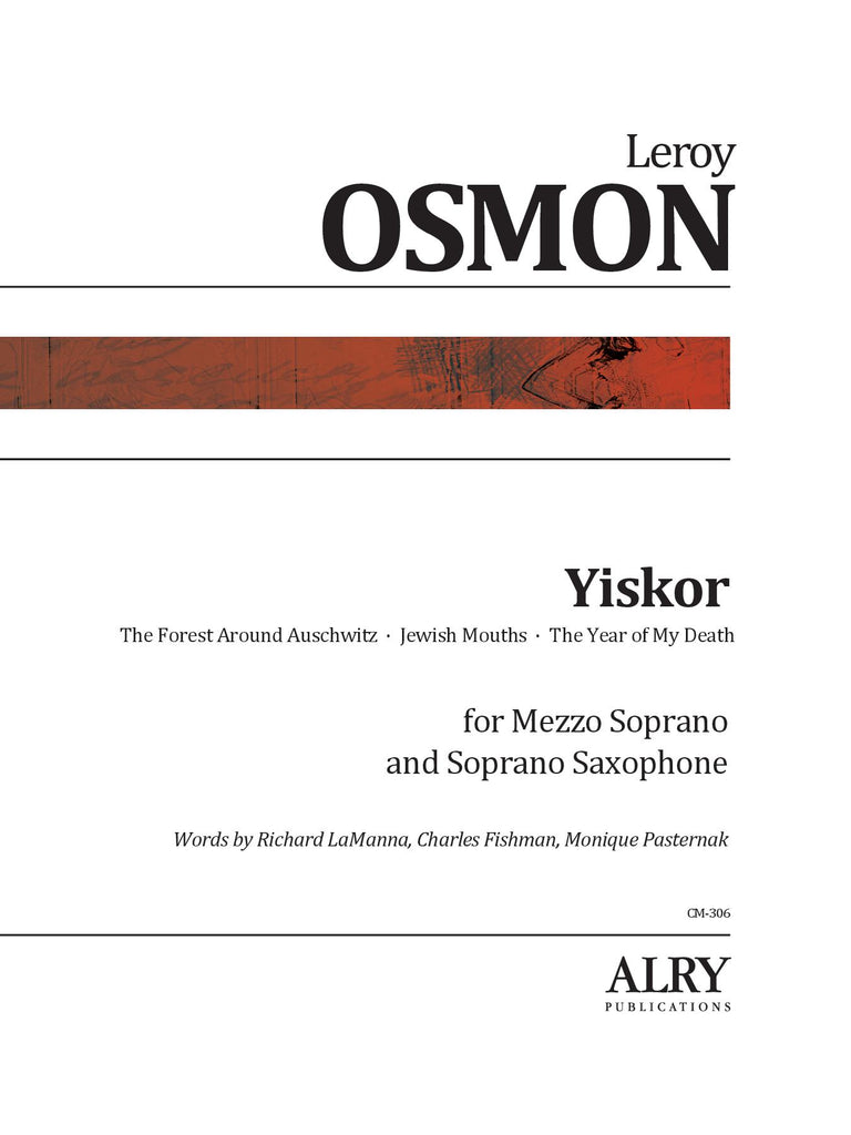 Osmon - Yiskor for Mezzo-Soprano and Soprano Saxophone - CM306