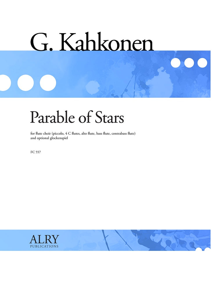 Kahkonen - Parable of Stars for Flute Choir - FC557