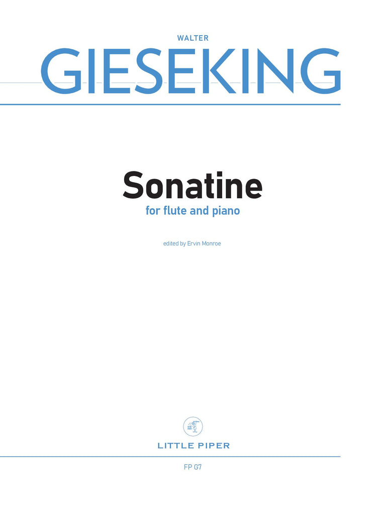 Gieseking (ed. Monroe) - Sonatine for Flute and Piano - FP-G7
