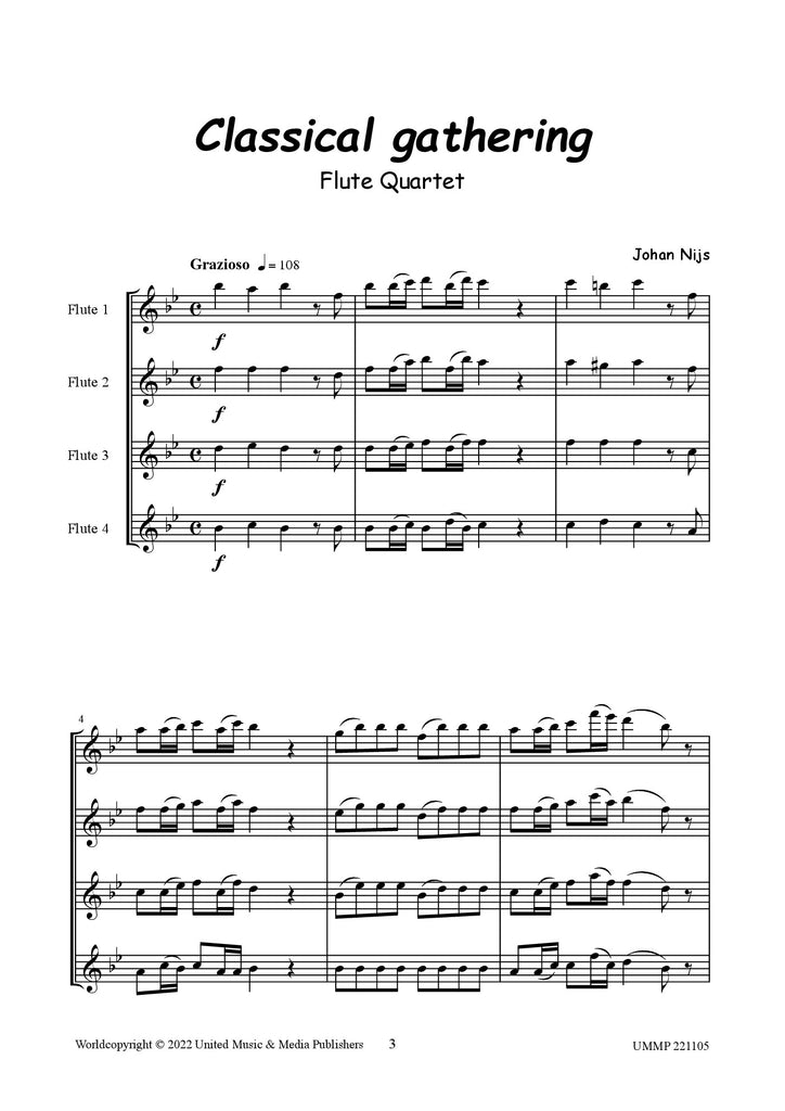 Nijs - Classical Gathering for 4 Flutes - FQ221105UMMP