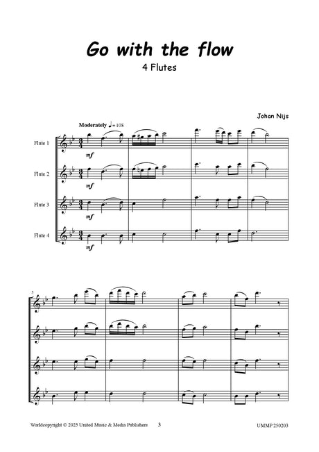 Nijs - Go With the Flow for Flute Quartet - FQ250203UMMP