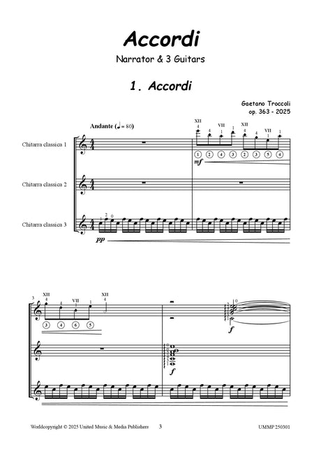Troccoli - Accordi (3 Guitars & Narrator) - GT250301UMMP