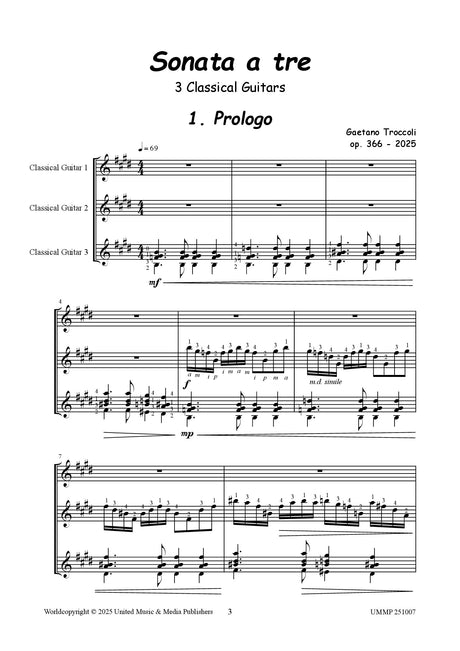 Troccoli - Sonata a tre for Three Guitars - GT251007UMMP