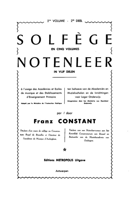 Constant, Franz - Notenleer - Deel 2 - MT31AEM