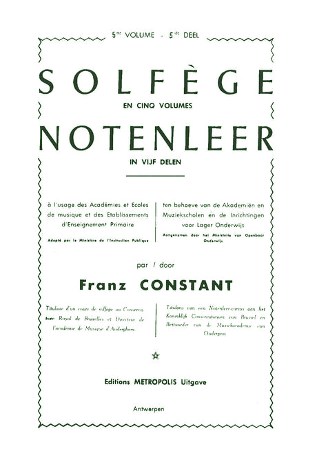 Constant, Franz - Notenleer - Deel 5 - MT34AEM