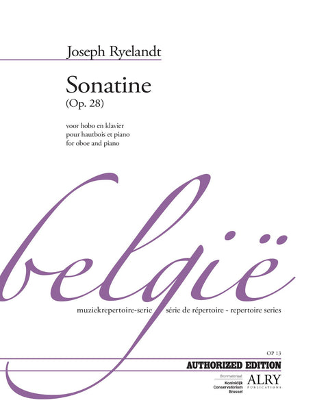 Ryelandt - Sonatine, Op. 28 for Oboe and Piano - OP13