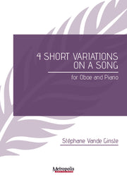 Vande Ginste - 4 Short Variations for Oboe and Piano - OP7974EM