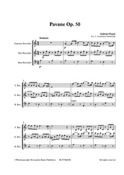 Faure (arr. Steenhuyse-Vandevelde) - Pavane Op. 50 for Recorder Trio - RCT7960EM