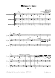 Brahms (arr. Steenhuyse-Vandevelde) - Hongaarse Dans nr. 5 for Recorder Trio - RCT7965EM
