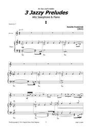 Kruisbrink - 3 Jazzy Preludes Alto Saxophone for Piano - SP124089DMP