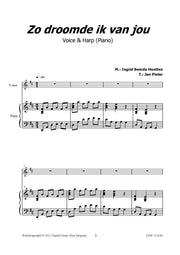 Beerda-Huetten - Zo droomde ik van jou for Voice and Harp - V110190DMP