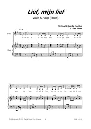 Beerda-Huetten - Lief, mijn lief for Voice and Harp - V110191DMP