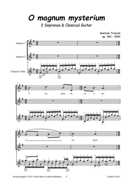 Troccoli - O Magnum Mysterium Two Voices and Guitar - V251015UMMP