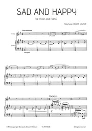 Vande Ginste - Sad and Happy for Violin and Piano - VLP7978EM