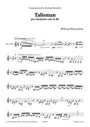 Westerlinck - Talisman for Solo Clarinet - C6083EM