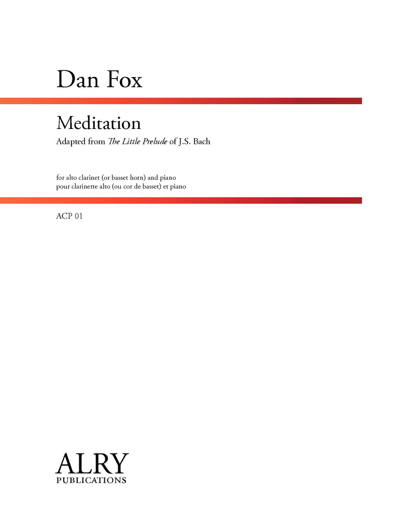 Fox - Meditation for Alto Clarinet and Piano - ACP01