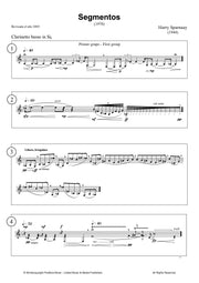 Sparnaay - Segmentos for Bass Clarinet Solo - BC3051PM