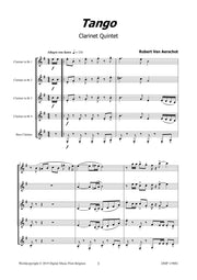 Van Aerschot - Tango for Clarinet Quintet - CC119082DMP
