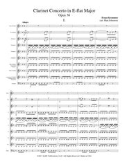 Krommer (arr. Johnston) - Concerto for Clarinet in E-flat Major, Op. 36 for Clarinet Choir - CC191