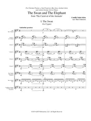 Saint-Saens (arr. Johnston) - The Swan and the Elephant for Bass Clarinet and Clarinet Choir - CC250