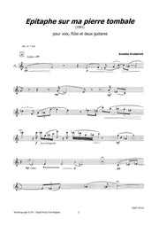 Kruisbrink - Epithape sur ma Pierre Tombale for Voice, Flute and Two Guitars - CM107134DMP
