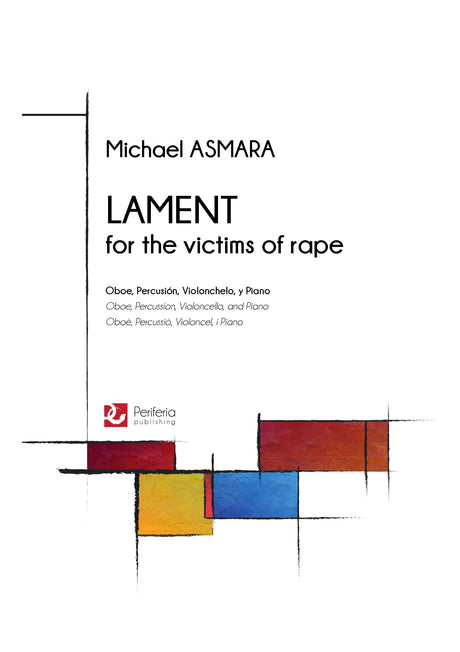 Asmara - Lament for the Victims of Rape for Oboe, Percussion, Cello and Piano - CM3167PM