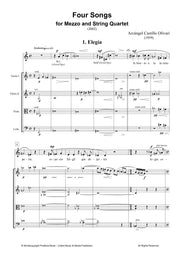 Castillo-Olivari - Four Songs for Mezzo-Soprano and String Quartet - CM3273PM