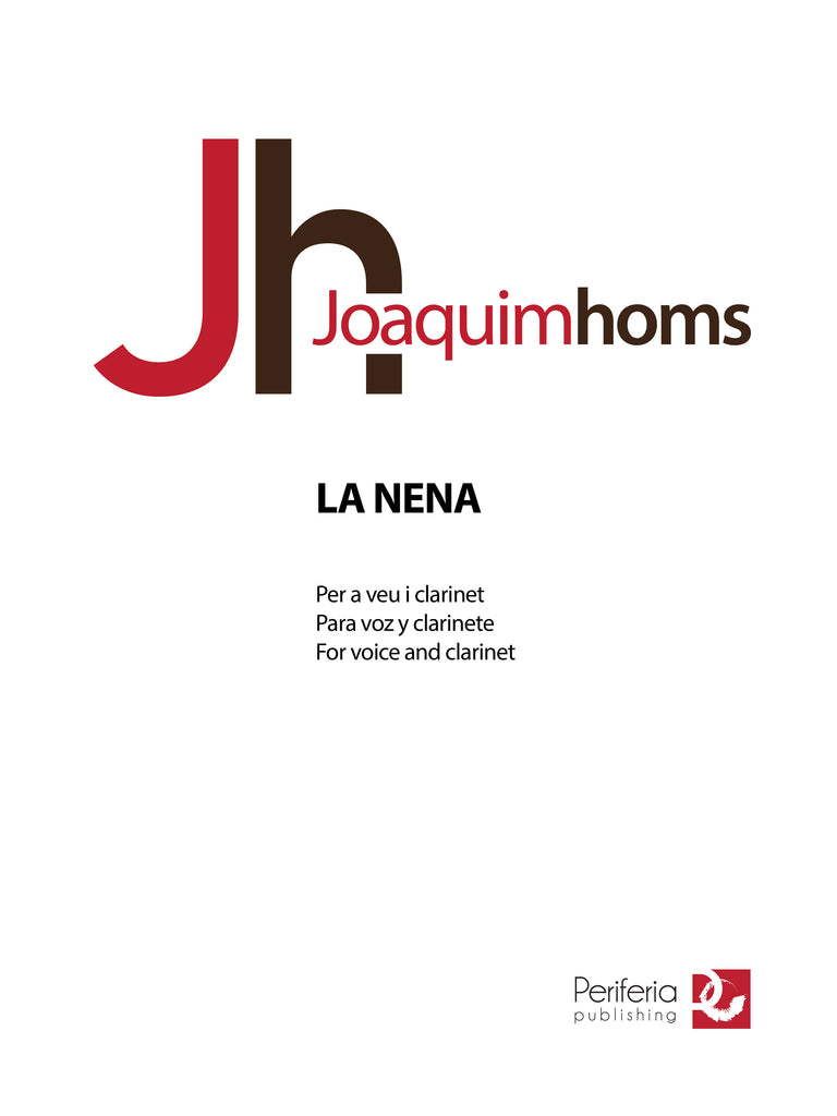 Homs - La Nena for Voice and Clarinet - CM3225PM
