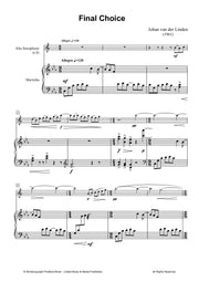 Van der Linden - Final Choice for Alto Saxophone and Marimba - CM3468PM