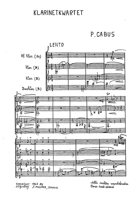 Cabus - Clarinet Quartet - CQ0547EJM