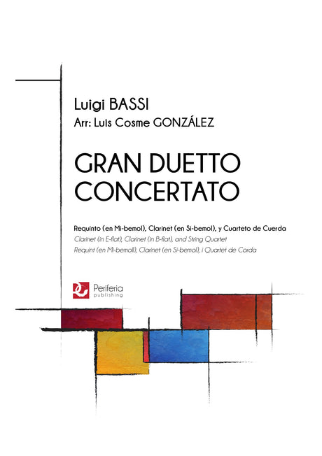 Bassi (arr. Gonzalez) - Gran Duetto Concertato for Clarinet Duet and String Quartet - CS3562PM