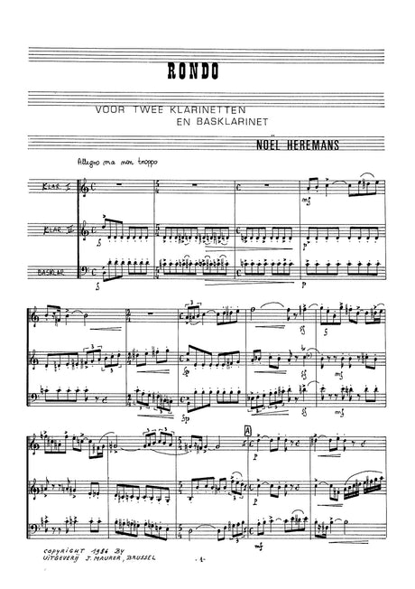 Heremans - Rondo for Clarinet Trio - CT1284EJM
