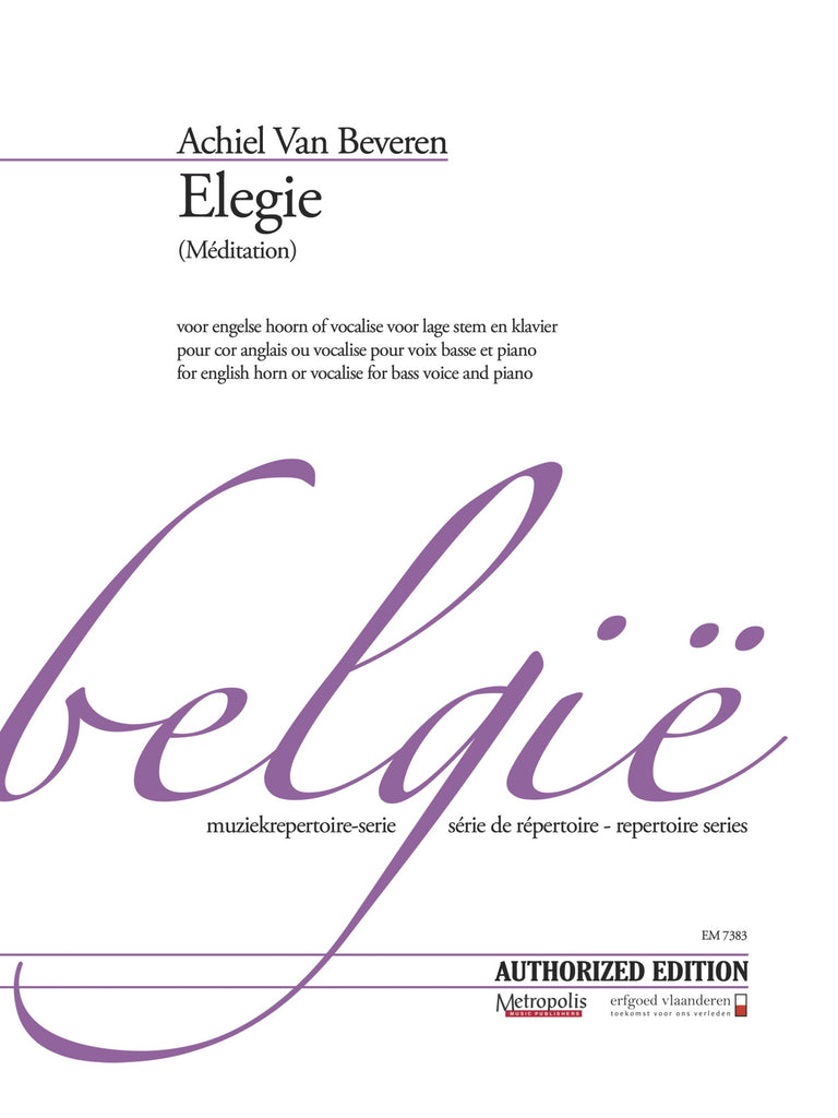 Van Beveren - Elegie (English Horn and Piano) - EHP7383EM