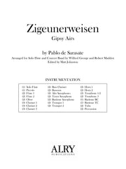 Sarasate (arr. Maddox/George) - Zigeunerweisen (Solo Flute and Concert Band) - FB103