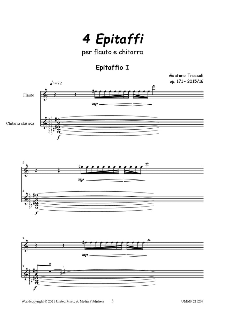 Troccoli - Epitaffio for Guitar and Flute - FG211207UMMP