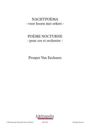 Van Eechaute - Nachtpoema for French Horn and Orchestra (Rental) - FRHOR4534BEM