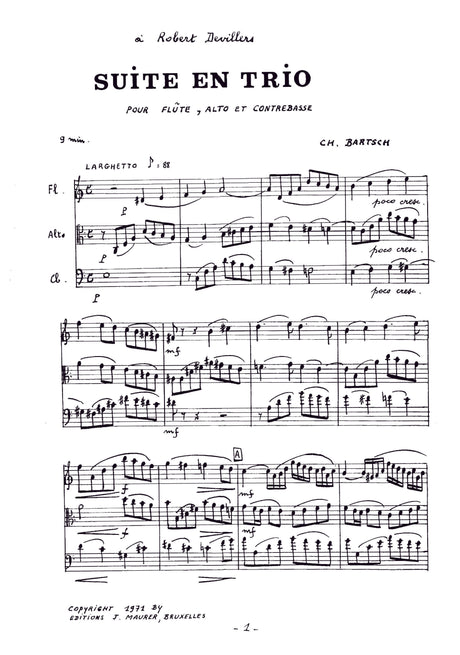 Bartsch - Suite en Trio for Flute, Viola and Contrabass - FS0825EJM