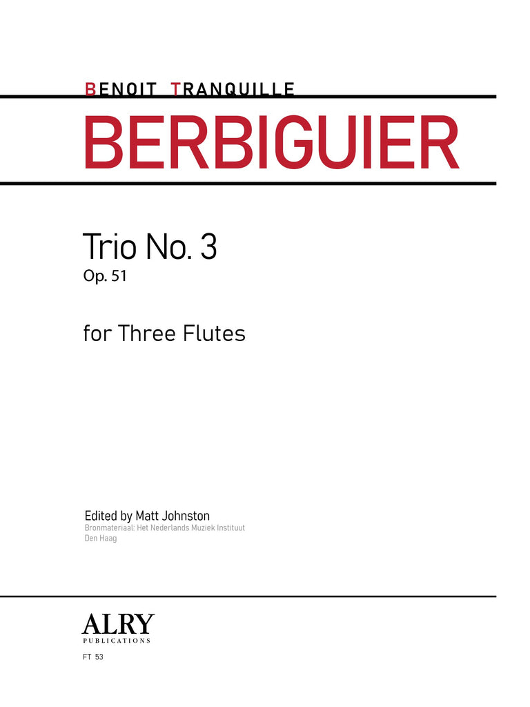 Berbiguier (ed. Johnston) - Trio No. 3, Op. 51 - FT53