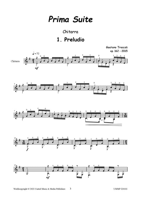 Troccoli - Prima Suite for Guitar - G220101UMMP