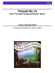 Bach (arr. Popkin) - Prelude No. 22 from 'The Well-Tempered Clavier', Book I for Wind Quintet - MP21