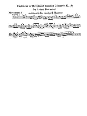 Mozart/Toscanini - Bassoon Concerto, K. 191 - Cadenzas for Bassoon - MP13