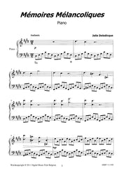 Deledicque - Mémoires Mélancoliques for Piano - PN111193DMP