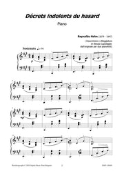 Hahn (arr. Capodaglio) - Decrets Indolents for Piano - PN120089DMP